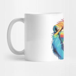 Psychedelic Lion: A Colorful Pop Art Delight Mug